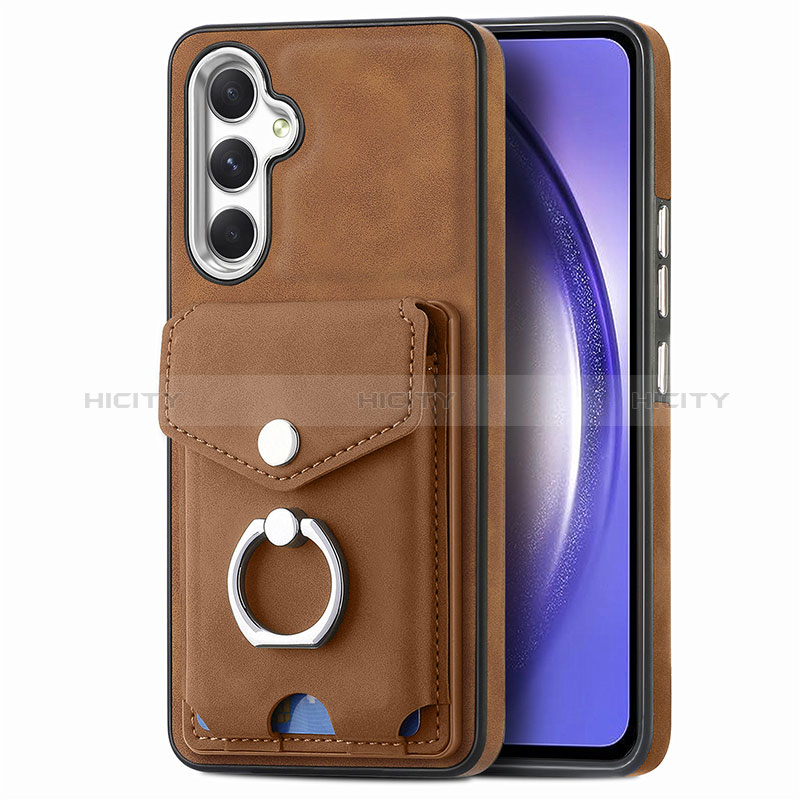 Coque Silicone Gel Motif Cuir Housse Etui SD5 pour Samsung Galaxy A54 5G Marron Plus