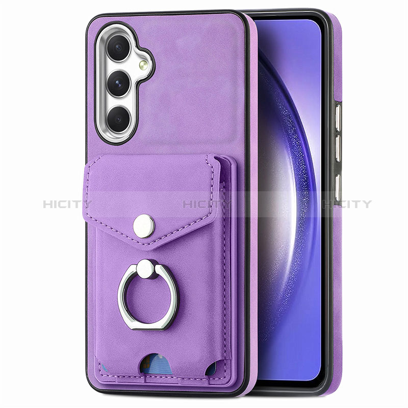 Coque Silicone Gel Motif Cuir Housse Etui SD5 pour Samsung Galaxy A54 5G Violet Clair Plus