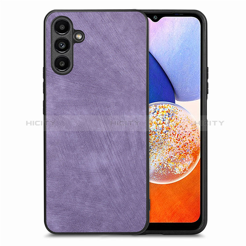 Coque Silicone Gel Motif Cuir Housse Etui SD5 pour Samsung Galaxy M44 5G Violet Plus