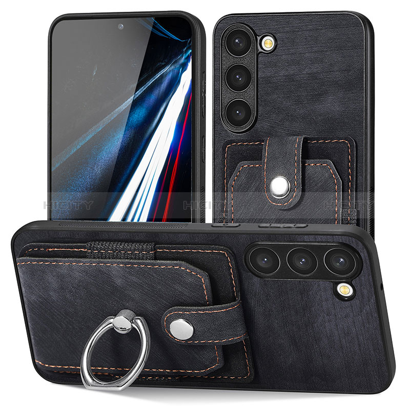 Coque Silicone Gel Motif Cuir Housse Etui SD5 pour Samsung Galaxy S22 5G Noir Plus