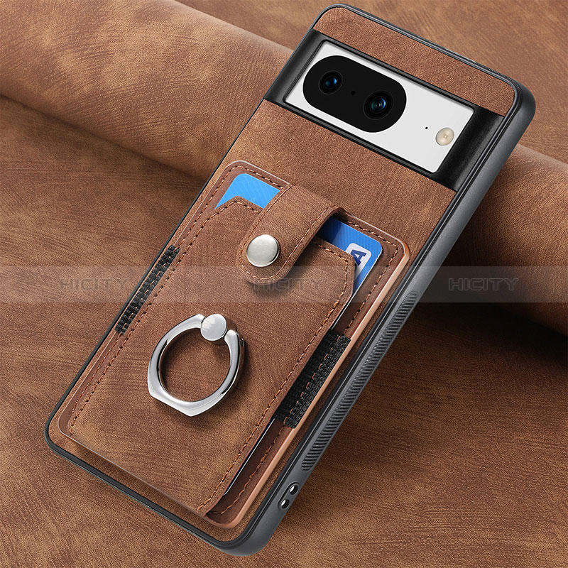 Coque Silicone Gel Motif Cuir Housse Etui SD6 pour Google Pixel 8 5G Marron Plus