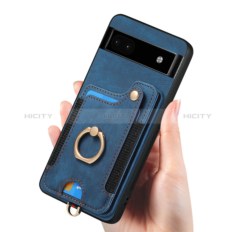 Coque Silicone Gel Motif Cuir Housse Etui SD6 pour Google Pixel 8 Pro 5G Plus