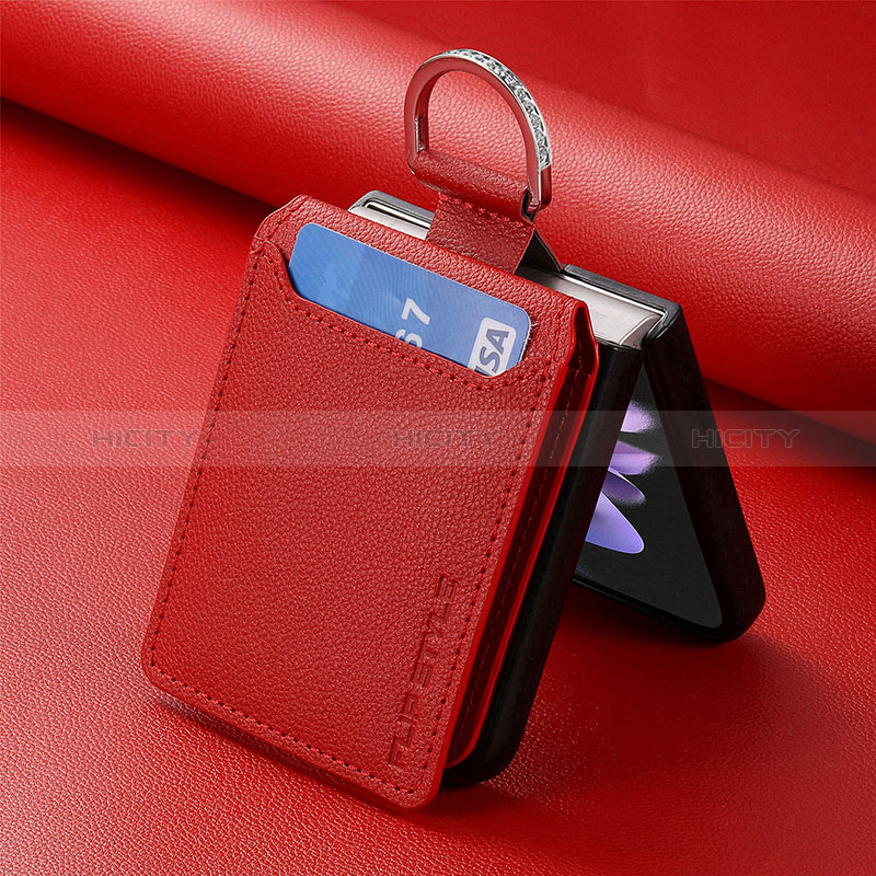 Coque Silicone Gel Motif Cuir Housse Etui SD6 pour Motorola Moto Razr 40 5G Rouge Plus