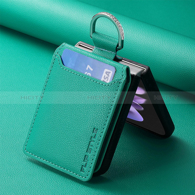 Coque Silicone Gel Motif Cuir Housse Etui SD6 pour Motorola Moto Razr 40 5G Vert Plus