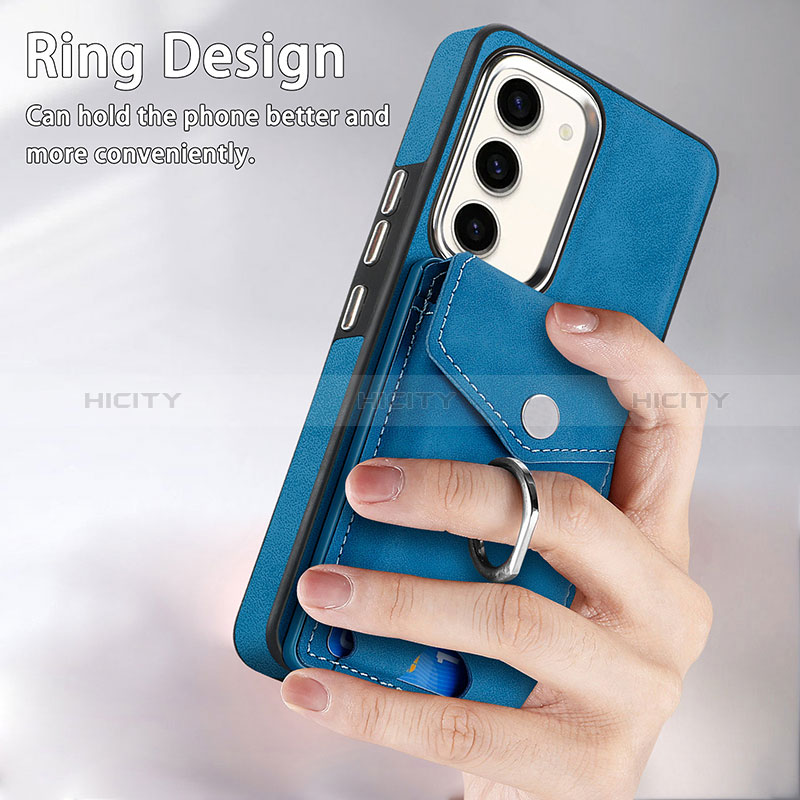 Coque Silicone Gel Motif Cuir Housse Etui SD6 pour Samsung Galaxy S22 5G Plus