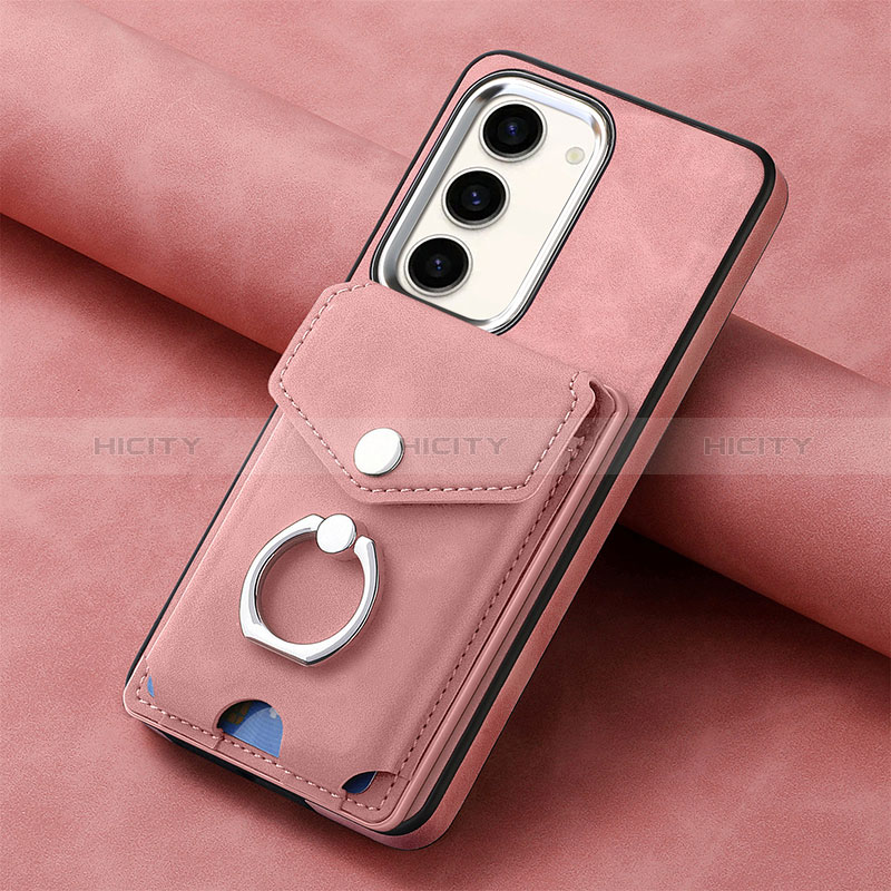 Coque Silicone Gel Motif Cuir Housse Etui SD6 pour Samsung Galaxy S22 Plus 5G Rose Plus