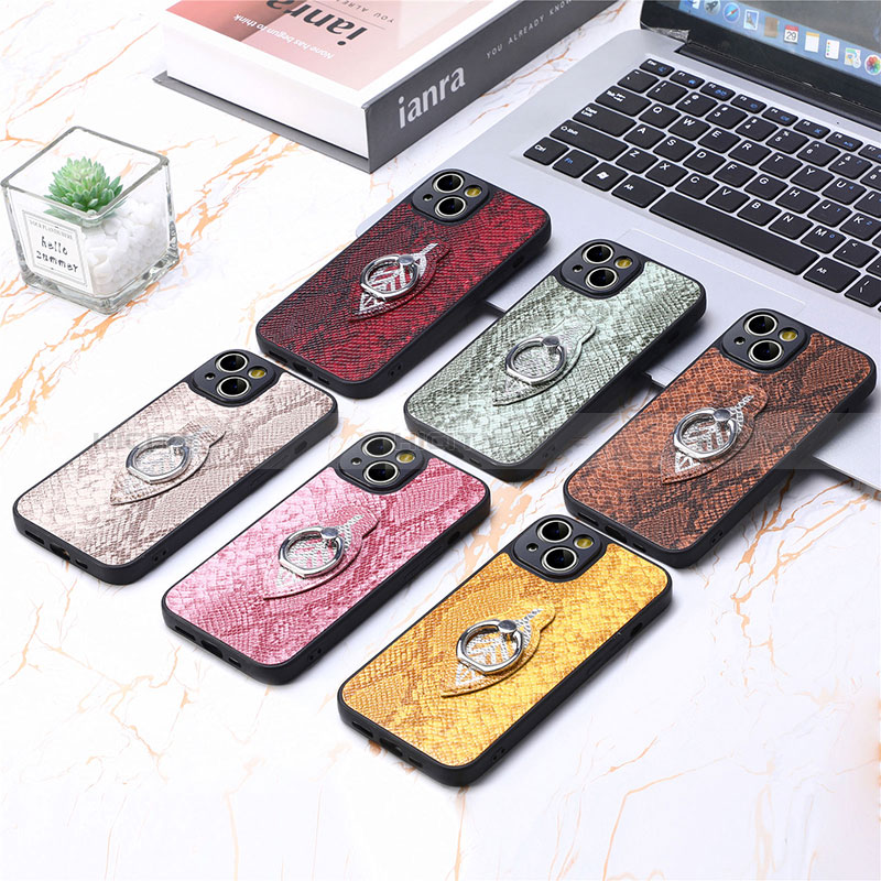 Coque Silicone Gel Motif Cuir Housse Etui SD7 pour Apple iPhone 15 Plus