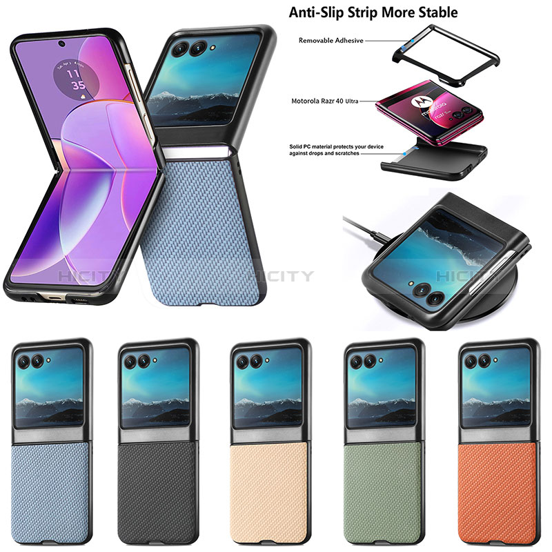 Coque Silicone Gel Motif Cuir Housse Etui SD7 pour Motorola Moto Razr 40 Ultra 5G Plus