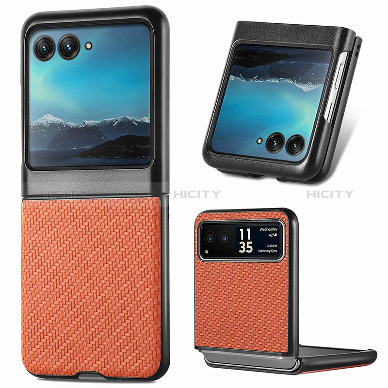 Coque Silicone Gel Motif Cuir Housse Etui SD7 pour Motorola Moto Razr 40 Ultra 5G Plus