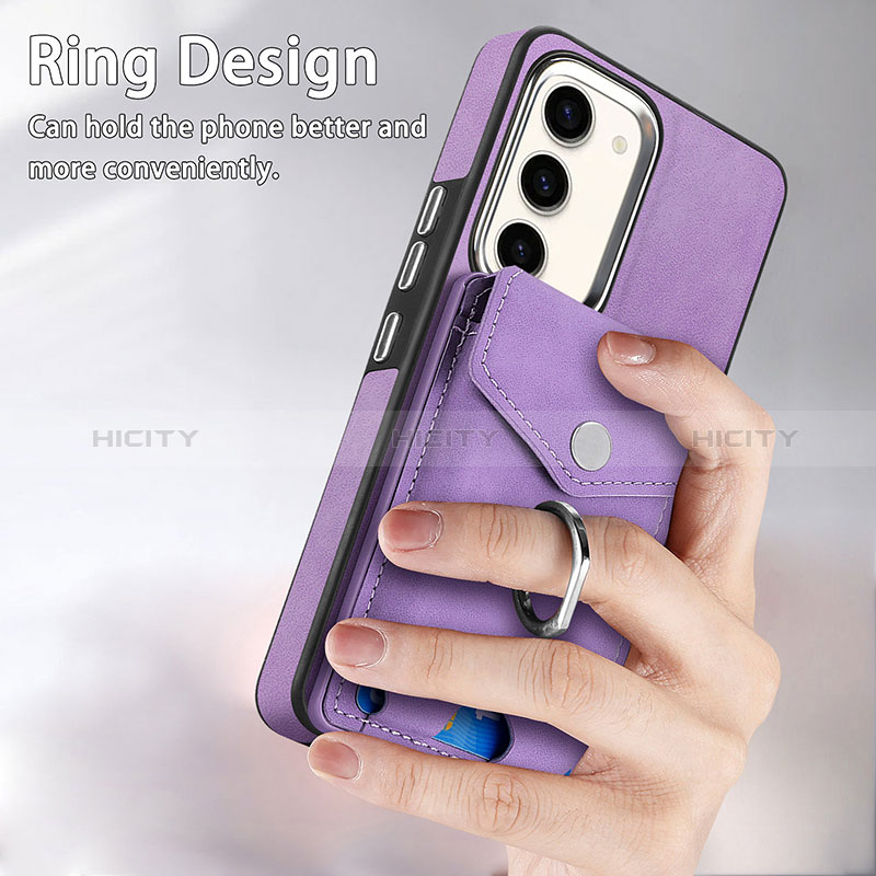 Coque Silicone Gel Motif Cuir Housse Etui SD7 pour Samsung Galaxy S22 Plus 5G Plus