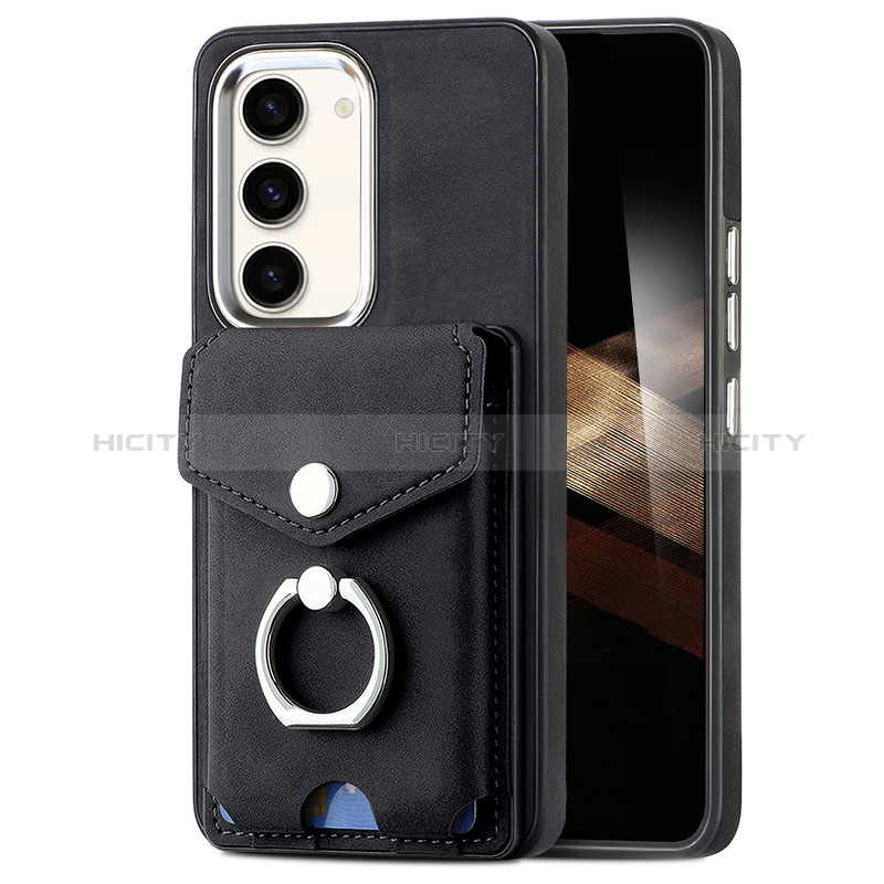 Coque Silicone Gel Motif Cuir Housse Etui SD7 pour Samsung Galaxy S24 5G Noir Plus