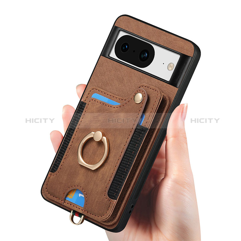 Coque Silicone Gel Motif Cuir Housse Etui SD8 pour Google Pixel 8 5G Plus