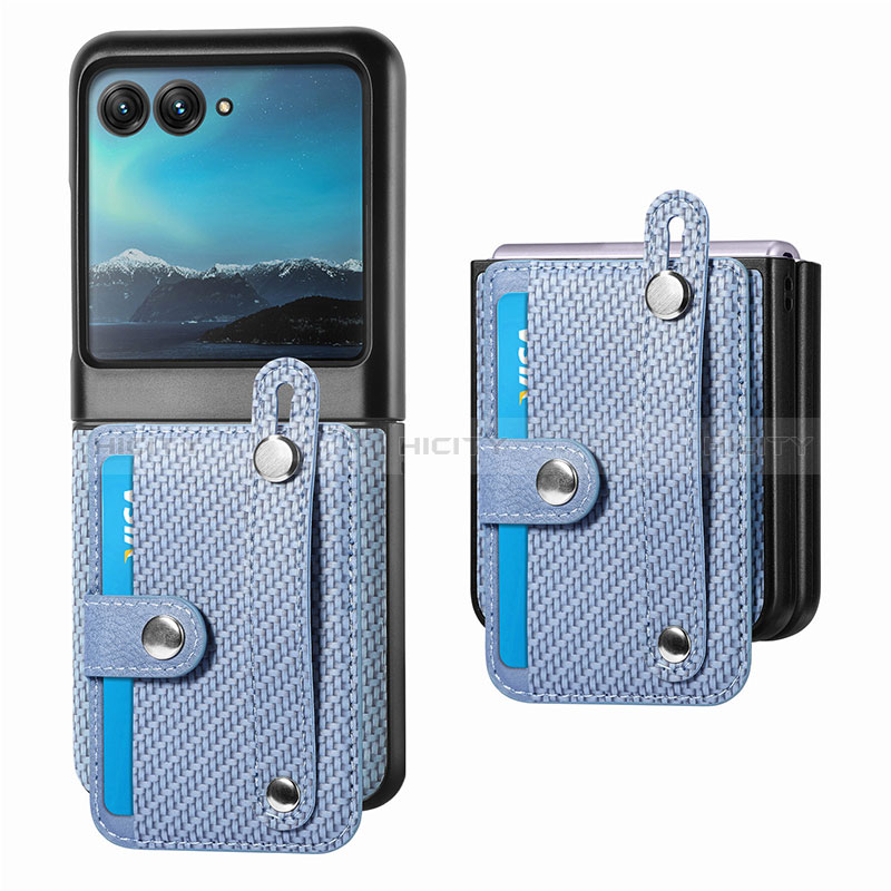 Coque Silicone Gel Motif Cuir Housse Etui SD9 pour Motorola Moto Razr 40 Ultra 5G Plus