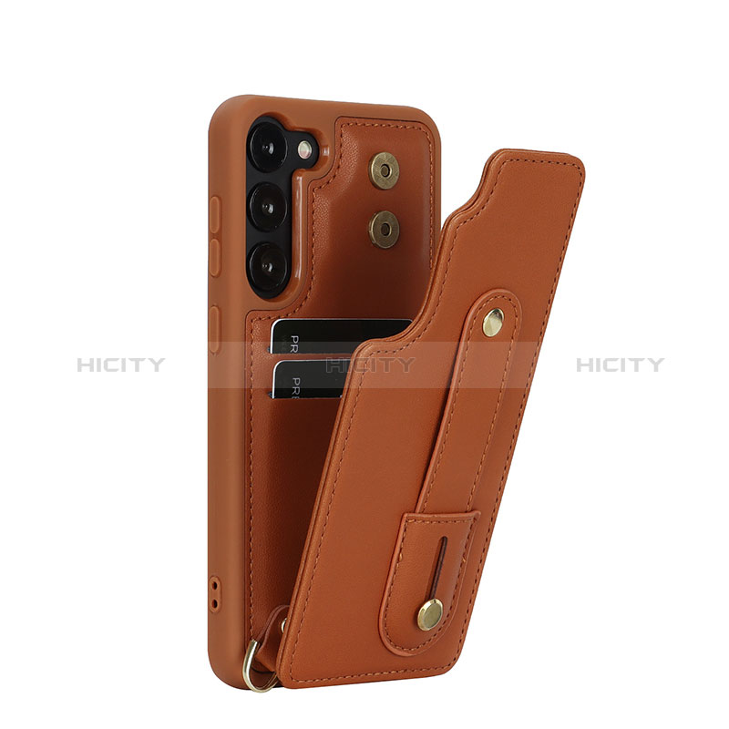 Coque Silicone Gel Motif Cuir Housse Etui SY1 pour Samsung Galaxy S22 5G Marron Plus