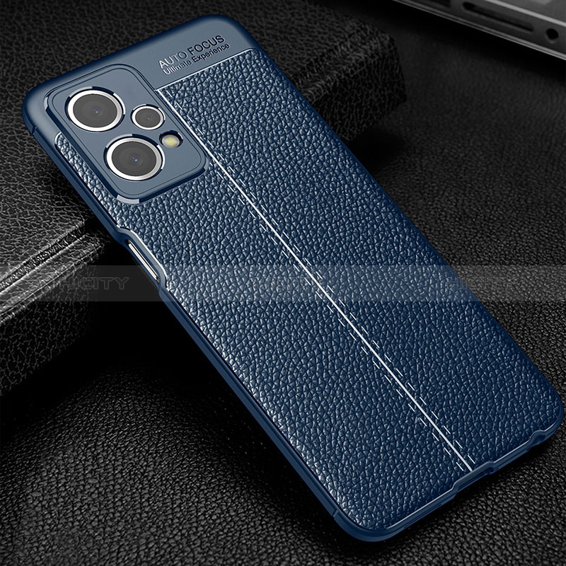 Coque Silicone Gel Motif Cuir Housse Etui WL1 pour Realme 9 5G Bleu Plus