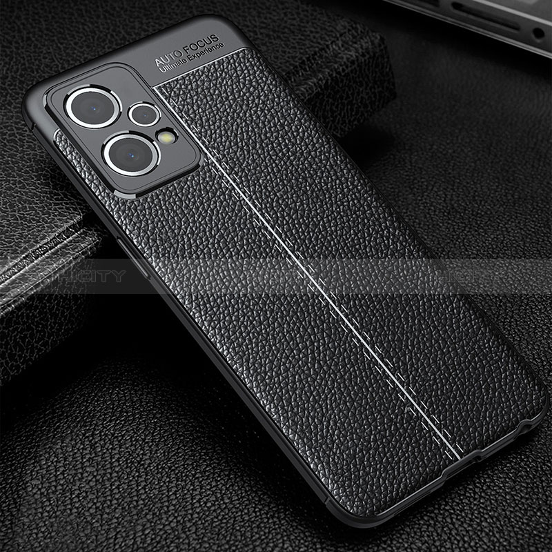 Coque Silicone Gel Motif Cuir Housse Etui WL1 pour Realme 9 Pro+ Plus 5G Noir Plus