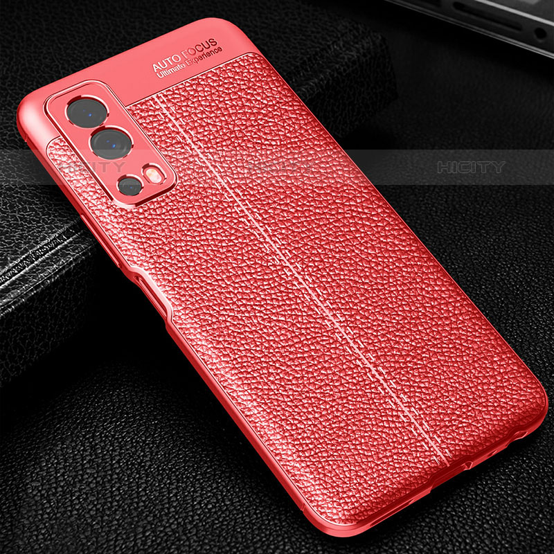 Coque Silicone Gel Motif Cuir Housse Etui WL1 pour Vivo iQOO Z3 5G Rouge Plus