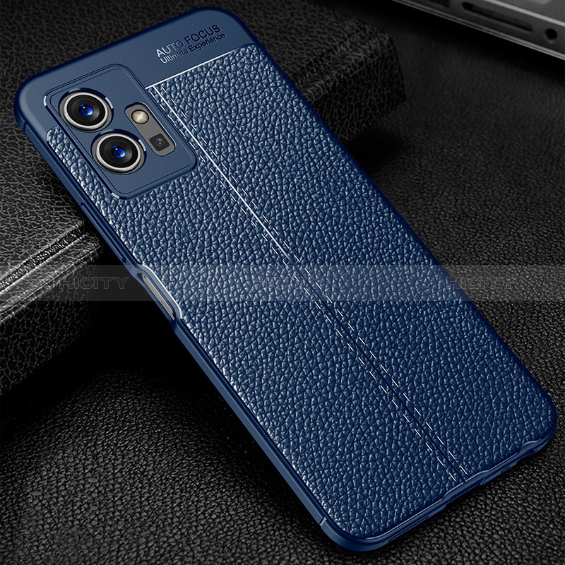 Coque Silicone Gel Motif Cuir Housse Etui WL1 pour Vivo Y30 5G Bleu Plus