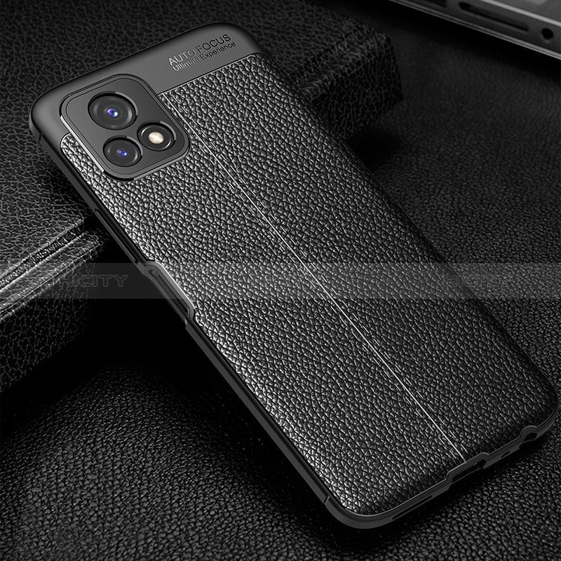 Coque Silicone Gel Motif Cuir Housse Etui WL1 pour Vivo Y31s 5G Noir Plus