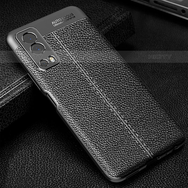 Coque Silicone Gel Motif Cuir Housse Etui WL1 pour Vivo Y52 5G Noir Plus