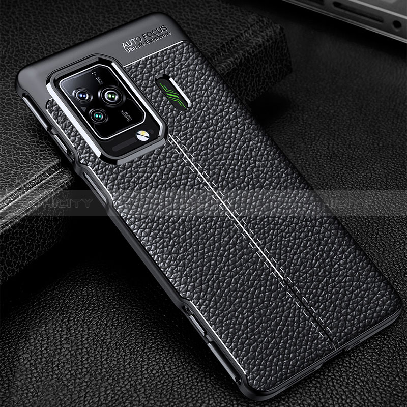 Coque Silicone Gel Motif Cuir Housse Etui WL1 pour Xiaomi Black Shark 5 Pro 5G Noir Plus