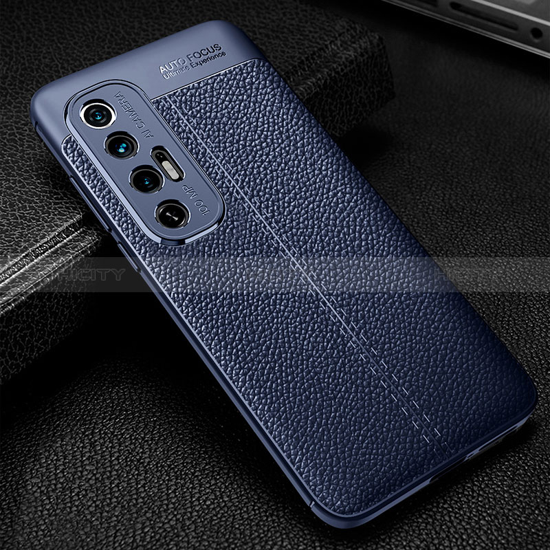 Coque Silicone Gel Motif Cuir Housse Etui WL1 pour Xiaomi Mi 10S 5G Bleu Plus