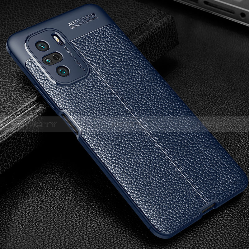 Coque Silicone Gel Motif Cuir Housse Etui WL1 pour Xiaomi Mi 11X Pro 5G Bleu Plus