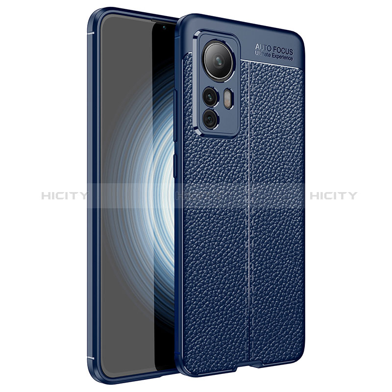 Coque Silicone Gel Motif Cuir Housse Etui WL1 pour Xiaomi Mi 12T 5G Bleu Plus