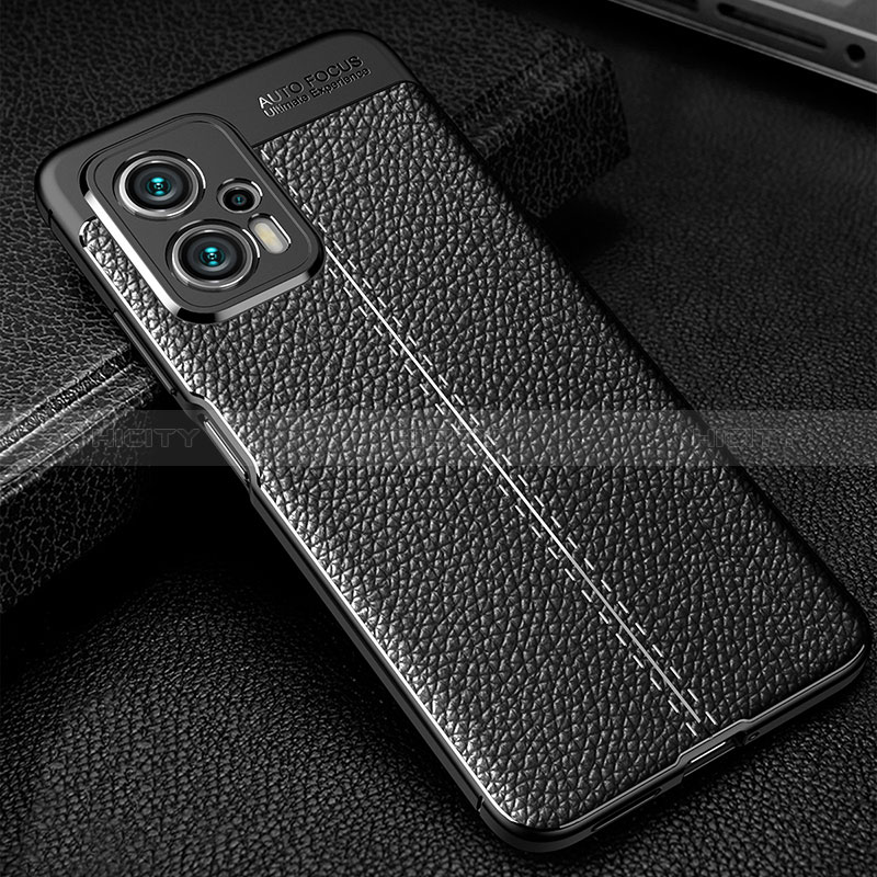 Coque Silicone Gel Motif Cuir Housse Etui WL1 pour Xiaomi Poco X4 GT 5G Noir Plus