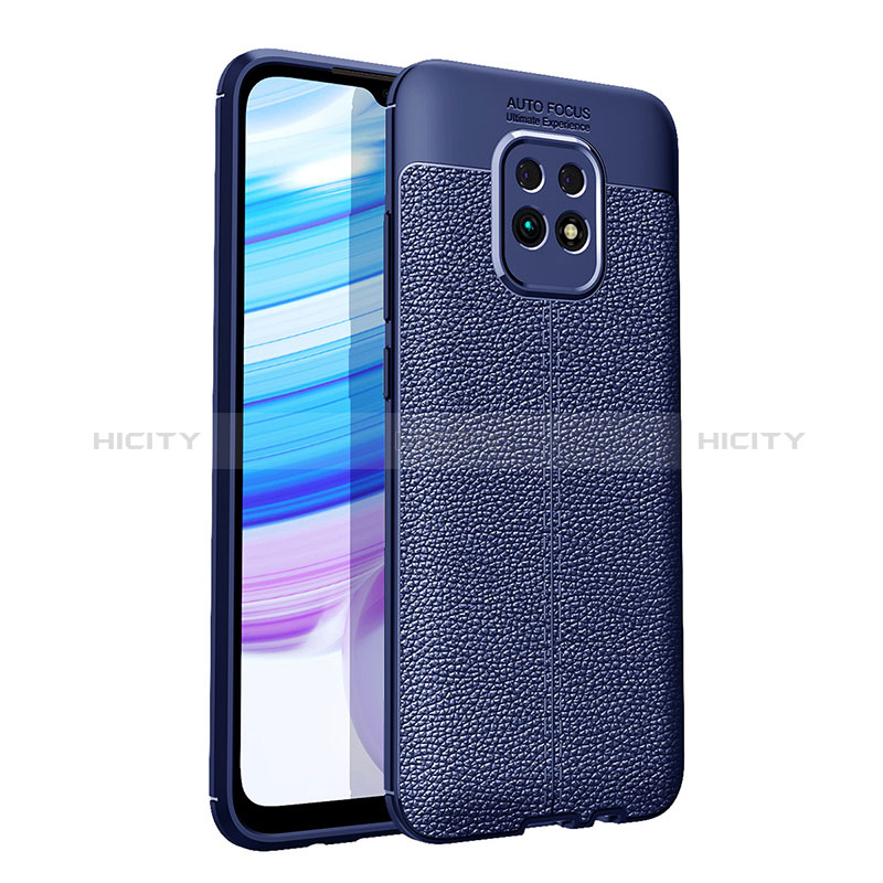 Coque Silicone Gel Motif Cuir Housse Etui WL1 pour Xiaomi Redmi 10X 5G Bleu Plus