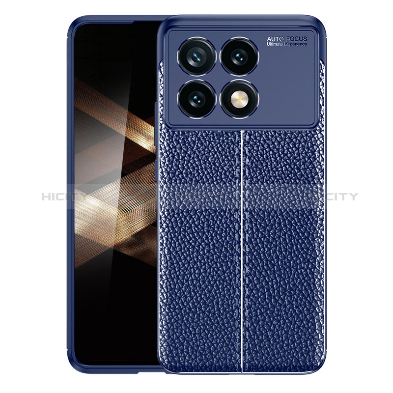 Coque Silicone Gel Motif Cuir Housse Etui WL1 pour Xiaomi Redmi K70 Pro 5G Bleu Plus