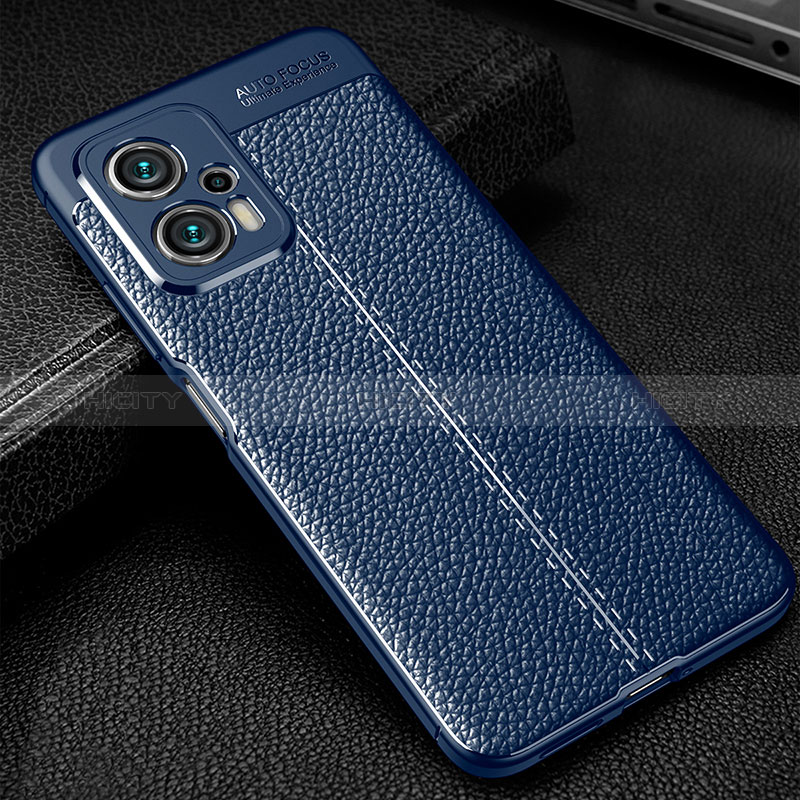 Coque Silicone Gel Motif Cuir Housse Etui WL1 pour Xiaomi Redmi Note 12T Pro 5G Bleu Plus