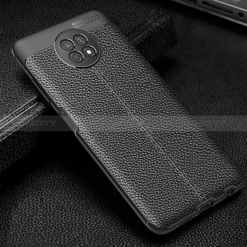 Coque Silicone Gel Motif Cuir Housse Etui WL1 pour Xiaomi Redmi Note 9 5G Noir Plus