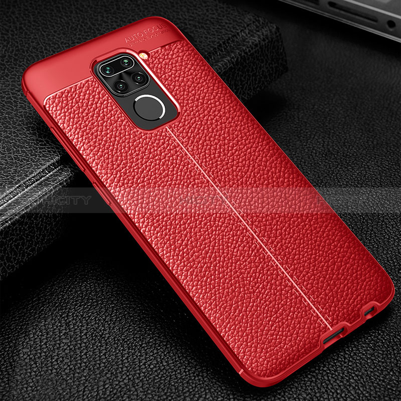 Coque Silicone Gel Motif Cuir Housse Etui WL1 pour Xiaomi Redmi Note 9 Rouge Plus