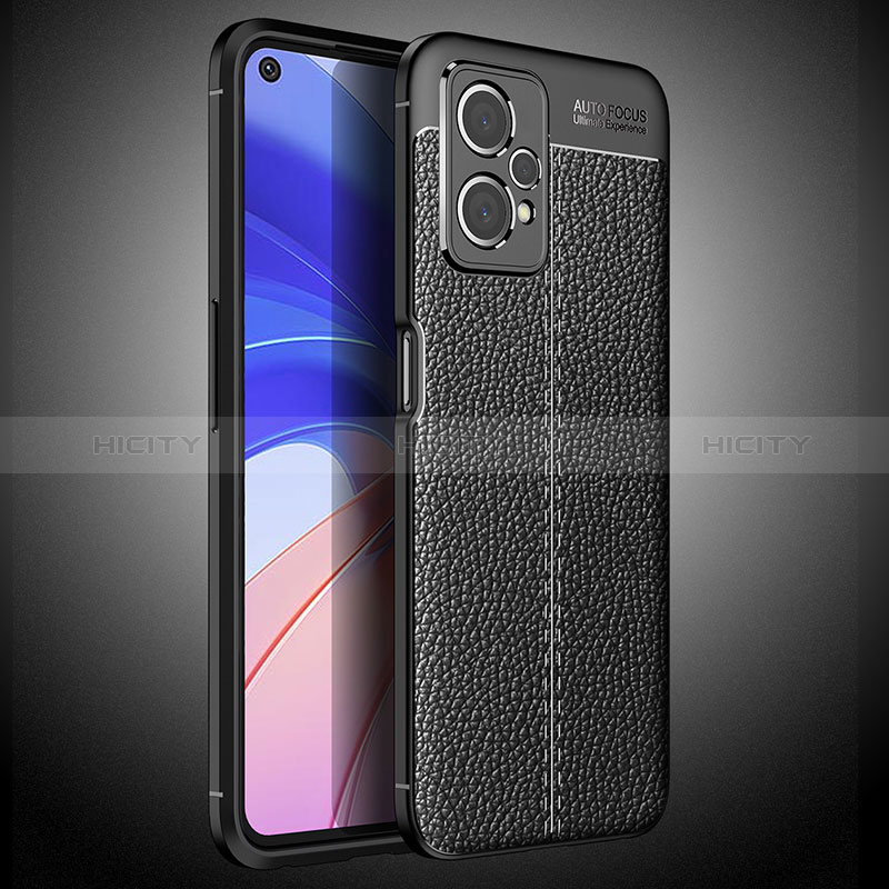 Coque Silicone Gel Motif Cuir Housse Etui WL2 pour Realme 9 Pro 5G Noir Plus