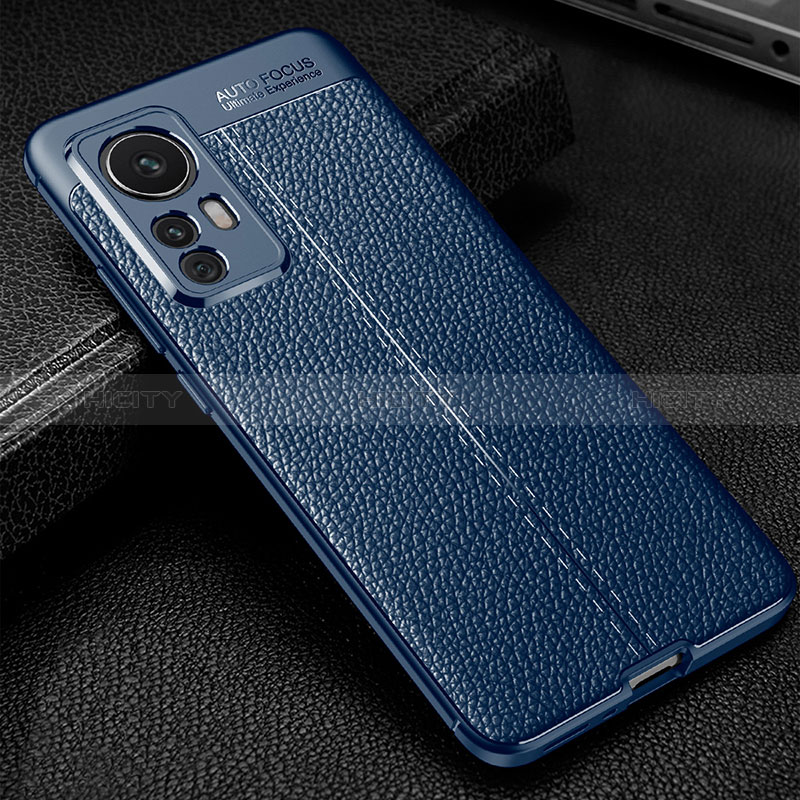 Coque Silicone Gel Motif Cuir Housse Etui WL2 pour Xiaomi Mi 12T 5G Bleu Plus