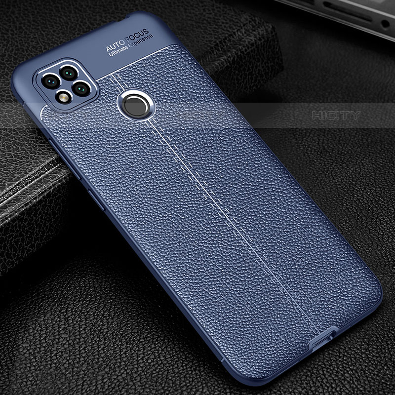 Coque Silicone Gel Motif Cuir Housse Etui WL2 pour Xiaomi Redmi 10A 4G Bleu Plus