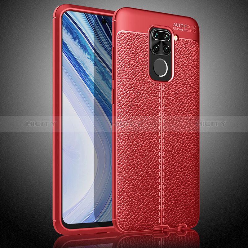 Coque Silicone Gel Motif Cuir Housse Etui WL2 pour Xiaomi Redmi 10X 4G Rouge Plus