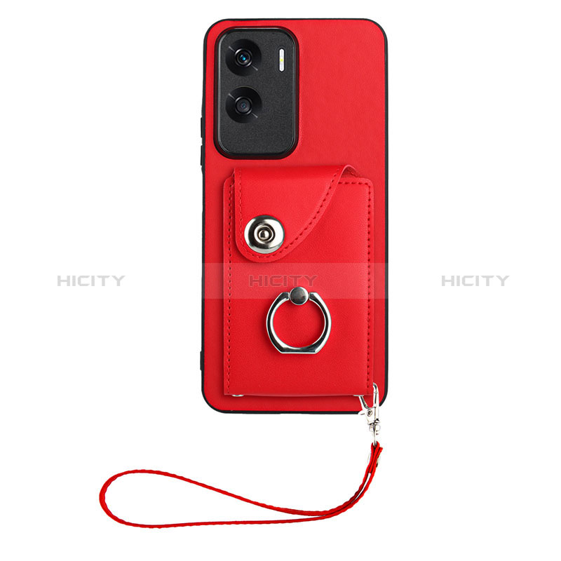 Coque Silicone Gel Motif Cuir Housse Etui XK1 pour Huawei Honor 90 Lite 5G Rouge Plus