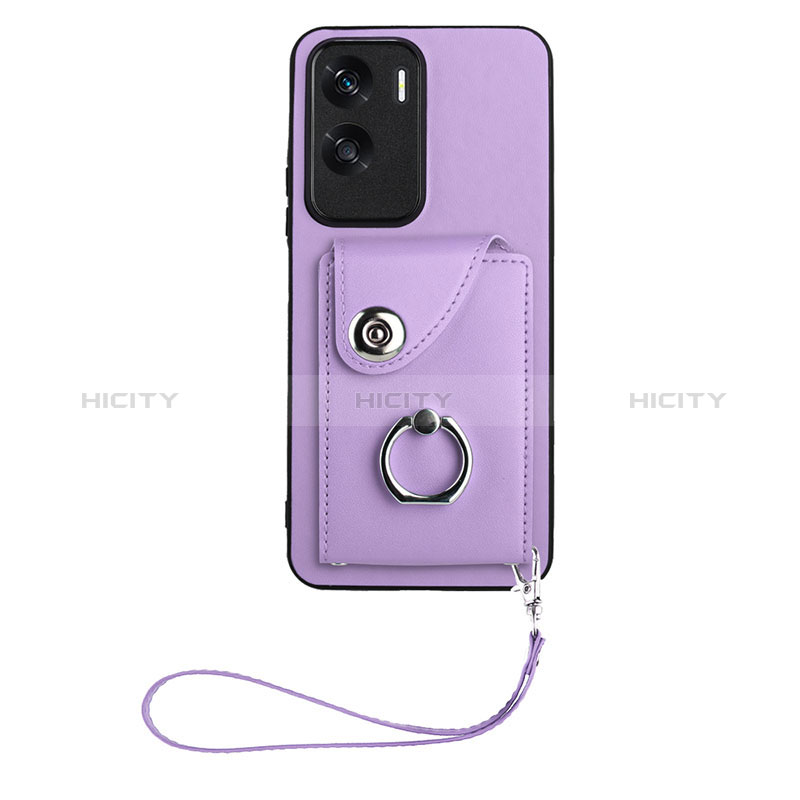 Coque Silicone Gel Motif Cuir Housse Etui XK1 pour Huawei Honor 90 Lite 5G Violet Plus