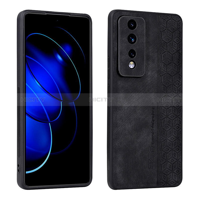 Coque Silicone Gel Motif Cuir Housse Etui YZ1 pour Huawei Honor 80 GT 5G Noir Plus