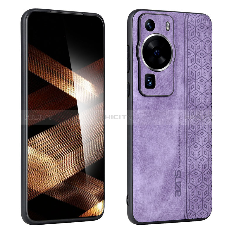 Coque Silicone Gel Motif Cuir Housse Etui YZ1 pour Huawei P60 Pro Plus