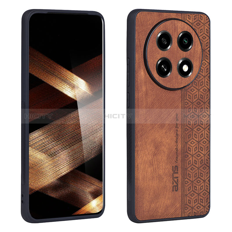 Coque Silicone Gel Motif Cuir Housse Etui YZ1 pour Oppo A2 Pro 5G Marron Plus