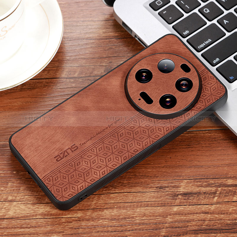 Coque Silicone Gel Motif Cuir Housse Etui YZ1 pour Xiaomi Mi 13 Ultra 5G Marron Plus