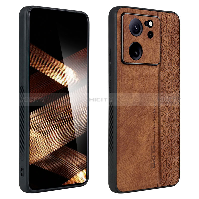 Coque Silicone Gel Motif Cuir Housse Etui YZ1 pour Xiaomi Mi 13T 5G Marron Plus