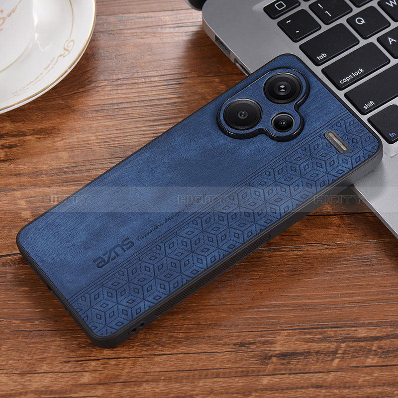 Coque Silicone Gel Motif Cuir Housse Etui YZ1 pour Xiaomi Redmi Note 13 Pro+ Plus 5G Bleu Plus