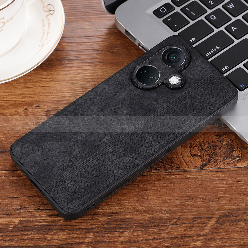 Coque Silicone Gel Motif Cuir Housse Etui YZ2 pour OnePlus Nord CE 3 5G Noir Plus