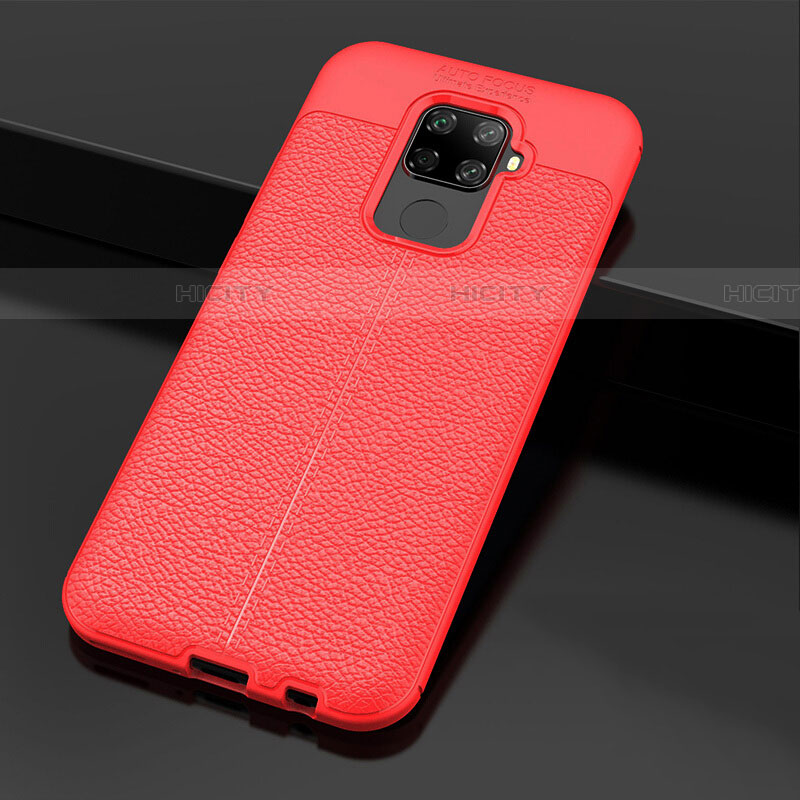 Coque Silicone Gel Motif Cuir Housse Etui Z01 pour Huawei Nova 5i Pro Rouge Plus