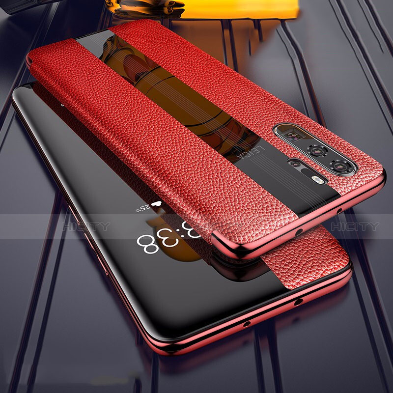 Coque Silicone Gel Motif Cuir Housse Etui Z01 pour Huawei P30 Pro New Edition Rouge Plus