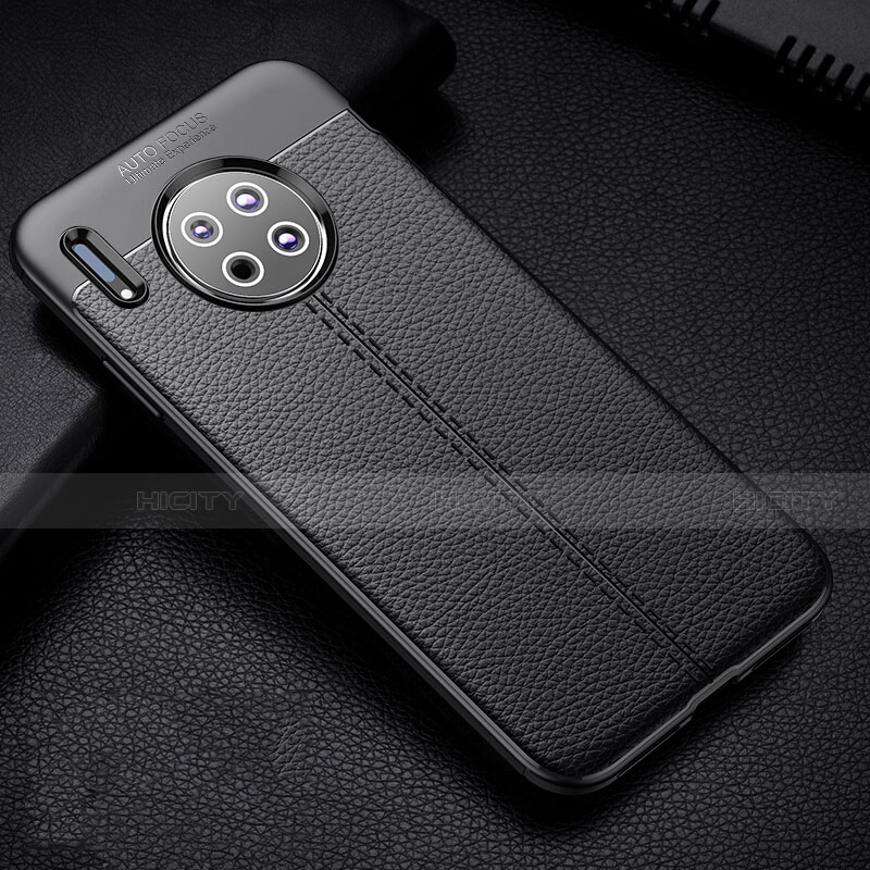 Coque Silicone Gel Motif Cuir Housse Etui Z03 pour Huawei Mate 30 Pro Noir Plus